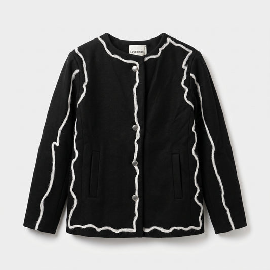 Contrasting Trim Structured Jacket