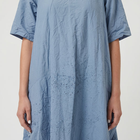 Textured Blue Cocoon Dress