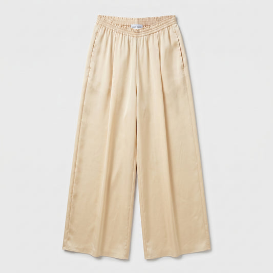 Silk Satin Wide-Leg Trousers
