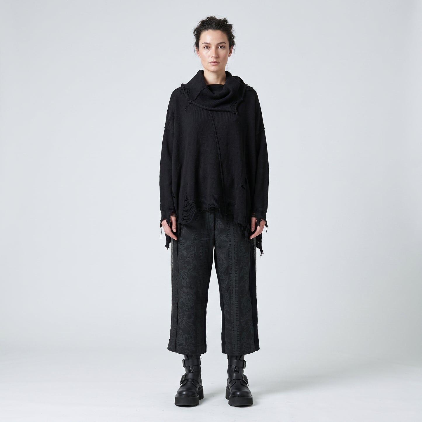 Embossed Floral Tailored Trousers
