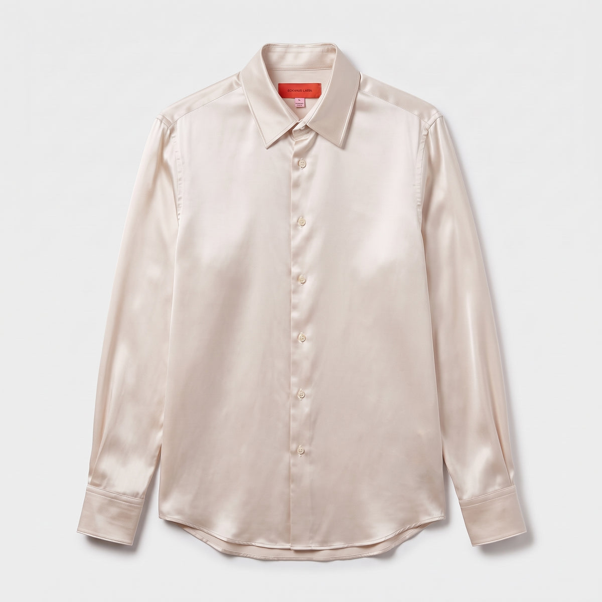 Lustrous Satin Button-Up Shirt