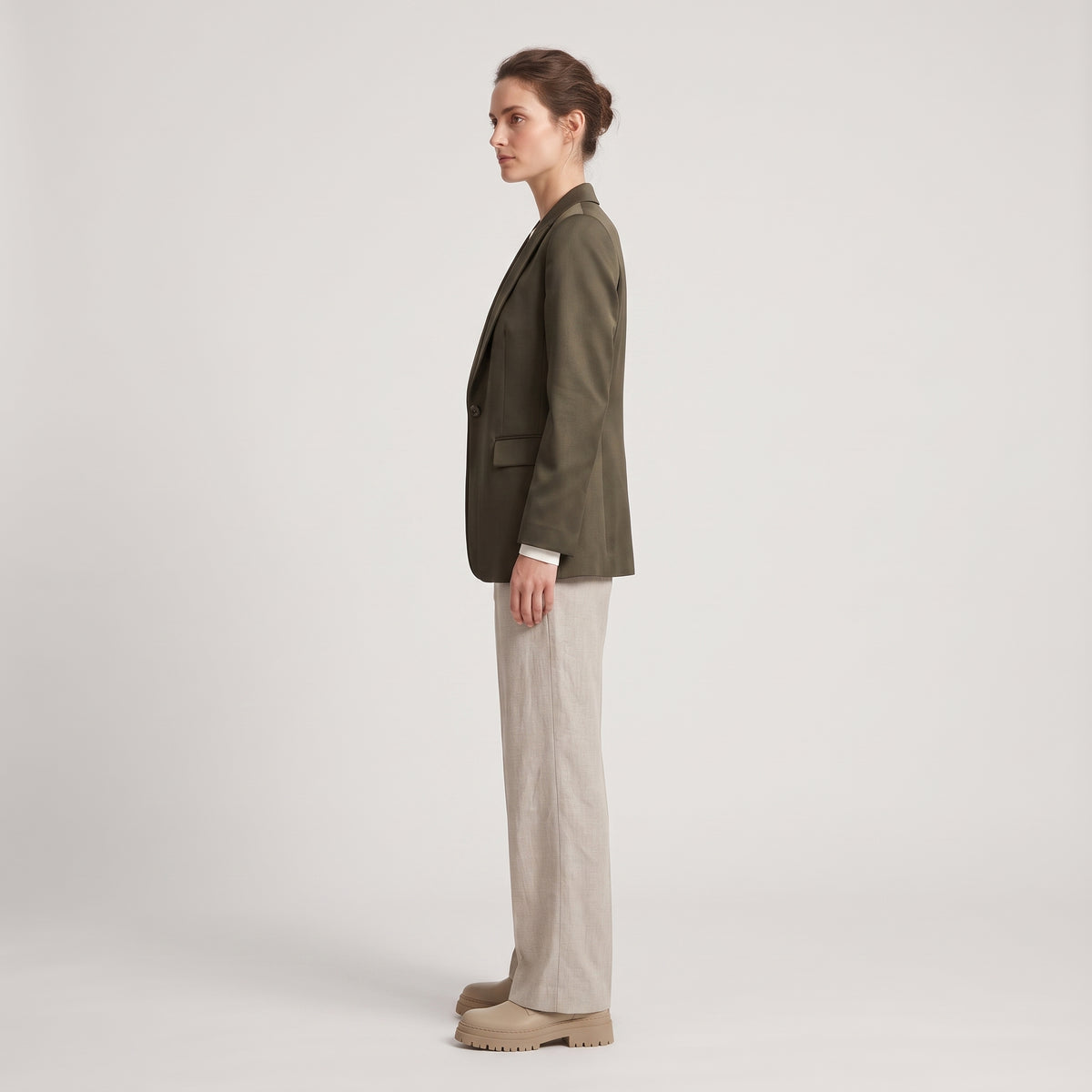 Tailored Linen Straight Leg Trousers