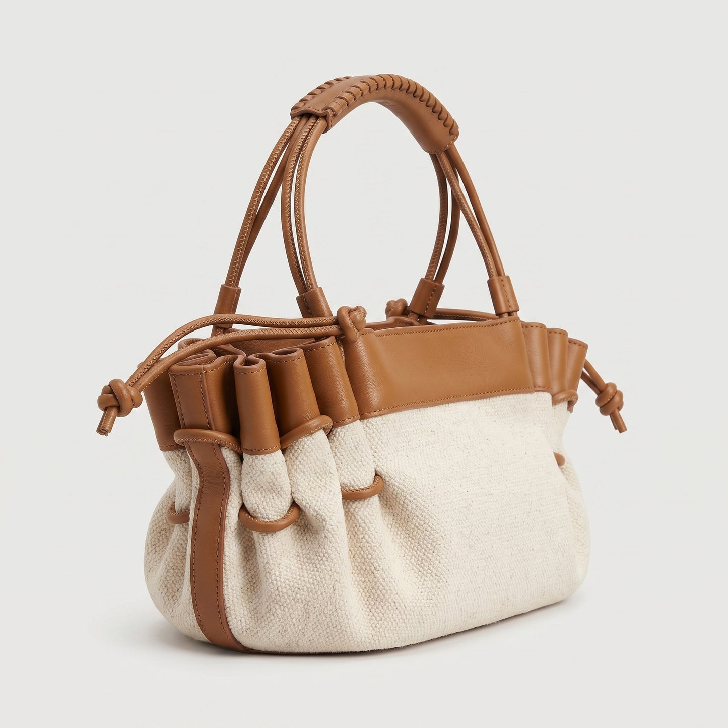Canvas and Leather Tote Bag