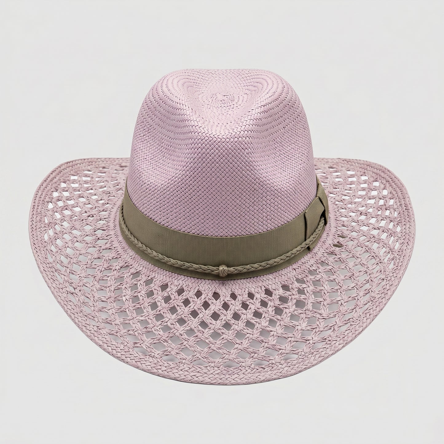 Pink Woven Straw Panama Hat