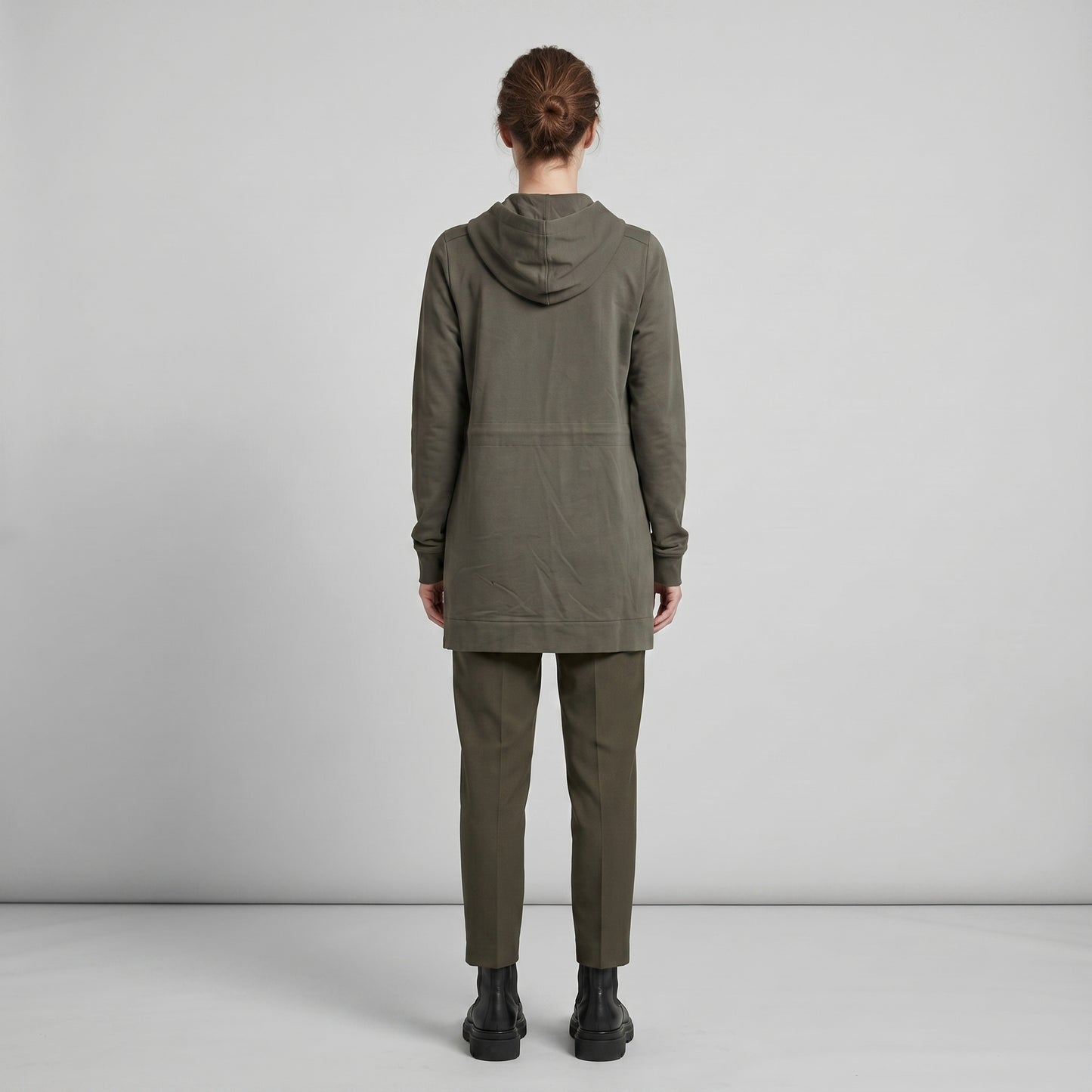 Longline Cotton Zip Hoodie
