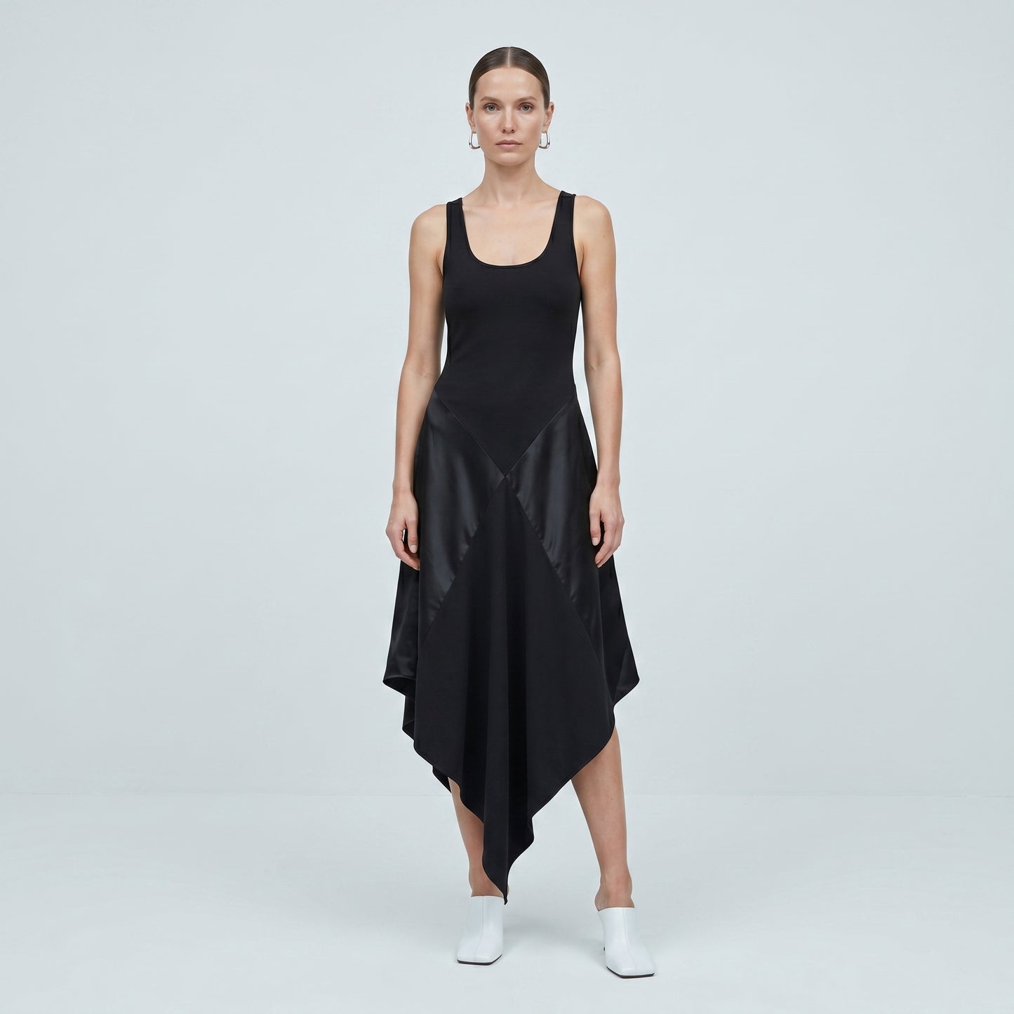 Asymmetric Paneled Tank Dress