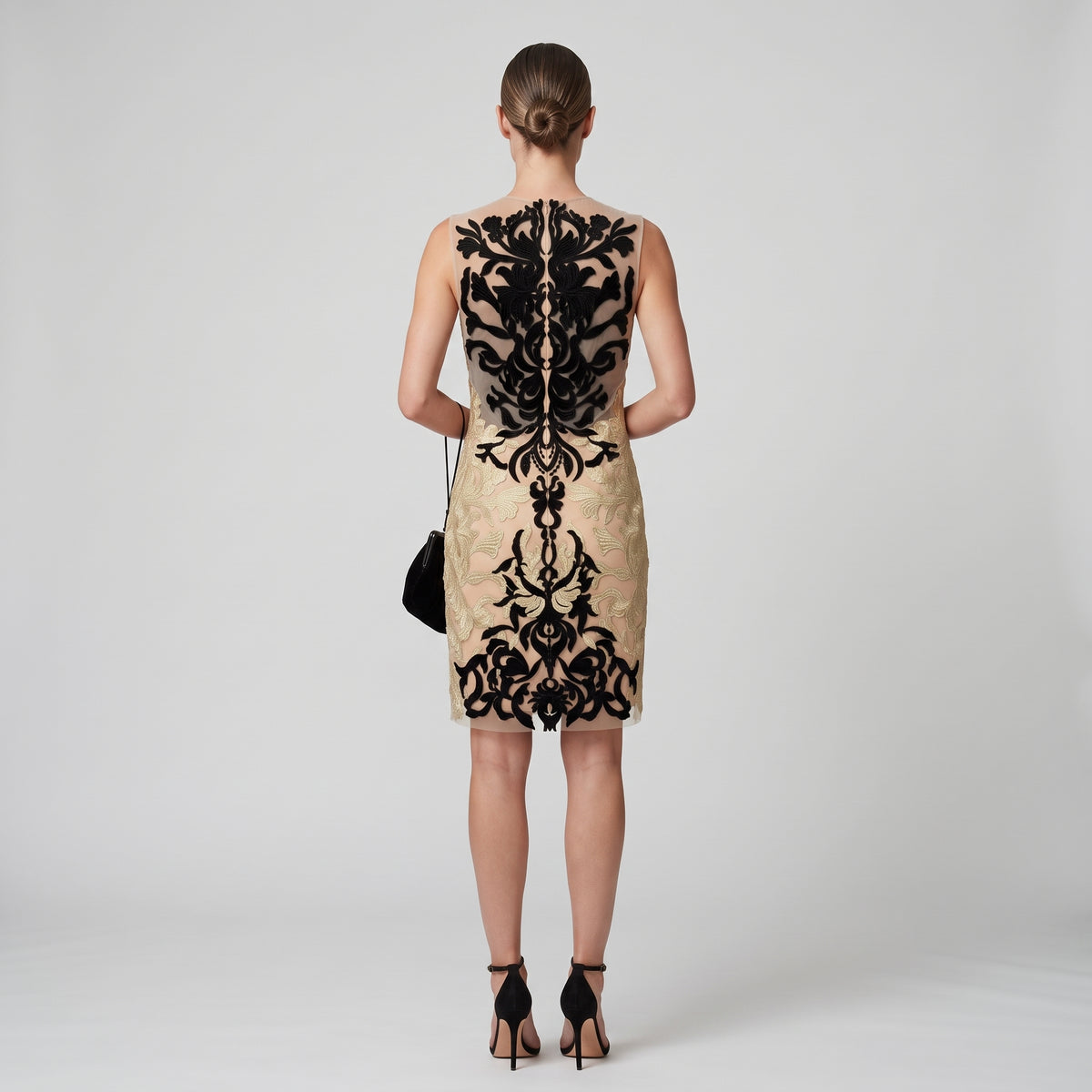 Embroidered Illusion Sheer Mini Dress