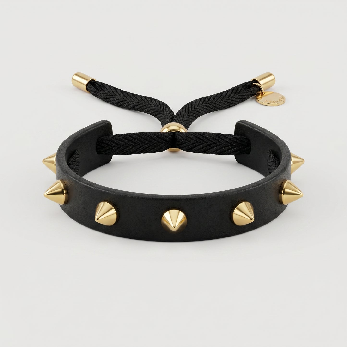 Studded Black Leather Bracelet