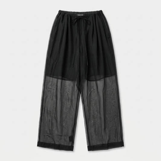 Sheer Layered Wide-Leg Trousers