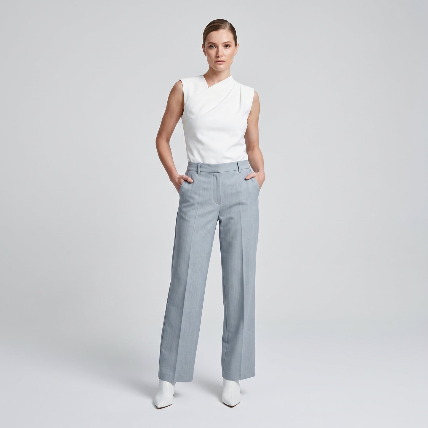 Tailored Pastel Slim Trousers