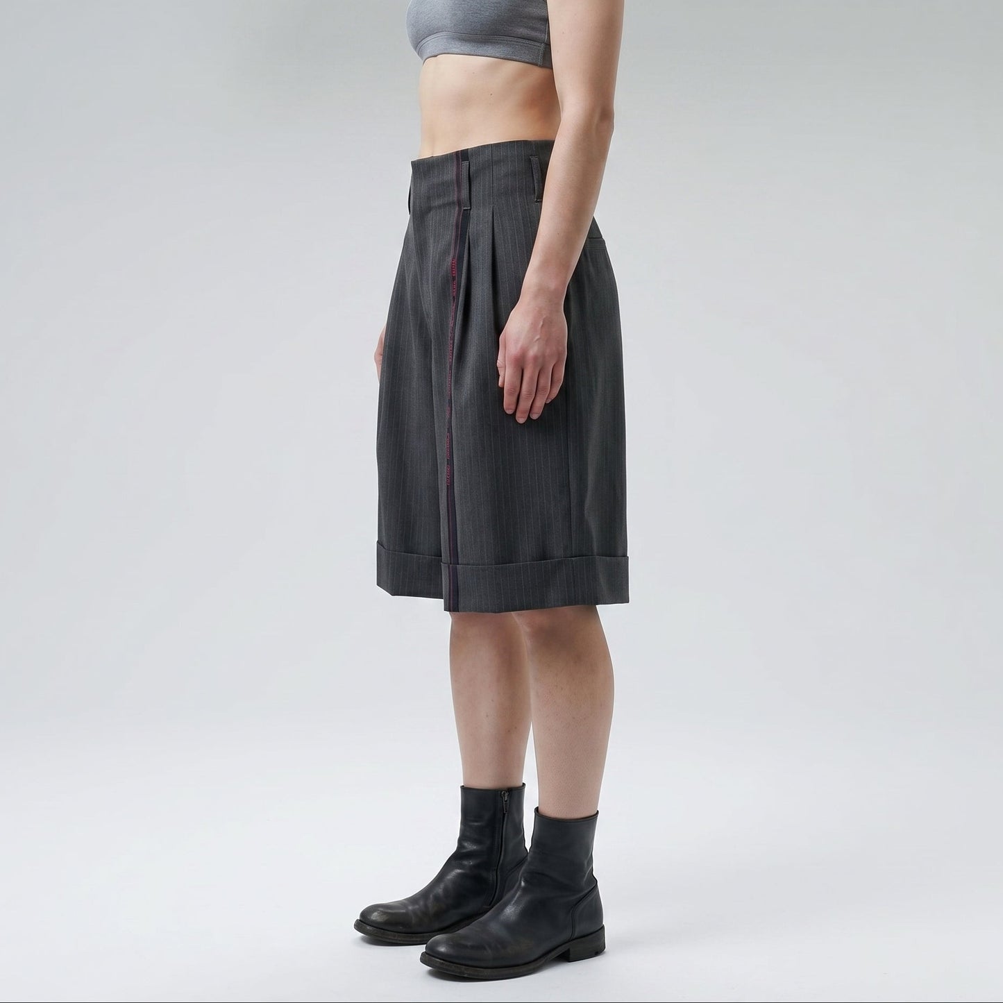 Tailored Pinstripe Wool Shorts