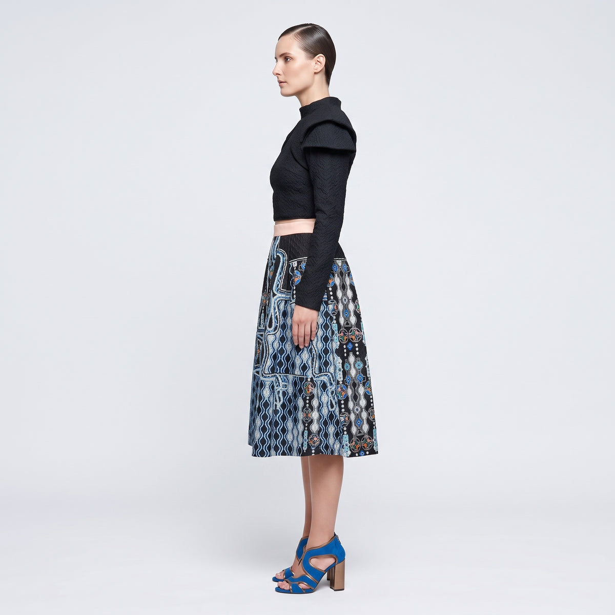 Embroidered Geometric Circle Skirt