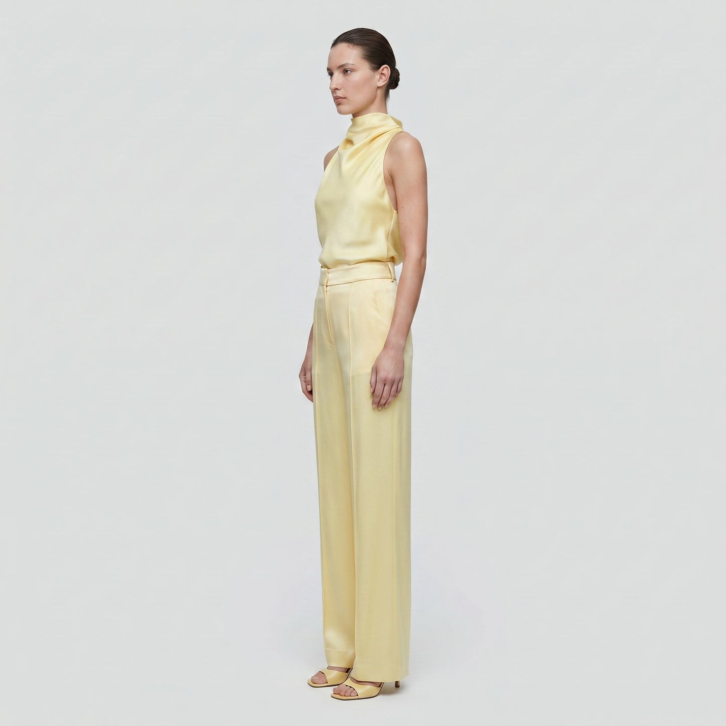 Tailored Pastel Wide Leg Trousers
