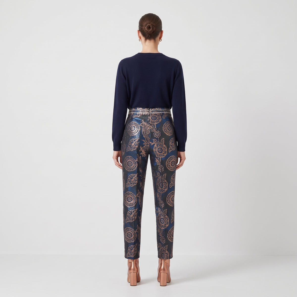 Floral Brocade Tailored Trousers