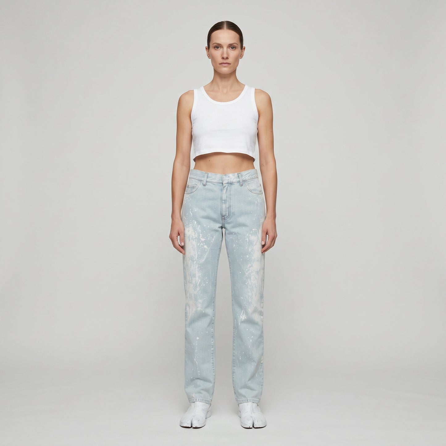 Paint Splattered Straight Jeans