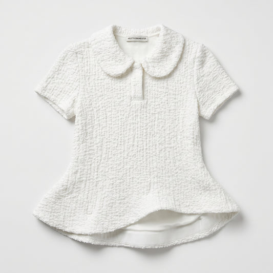 Textured Collared Peplum Top