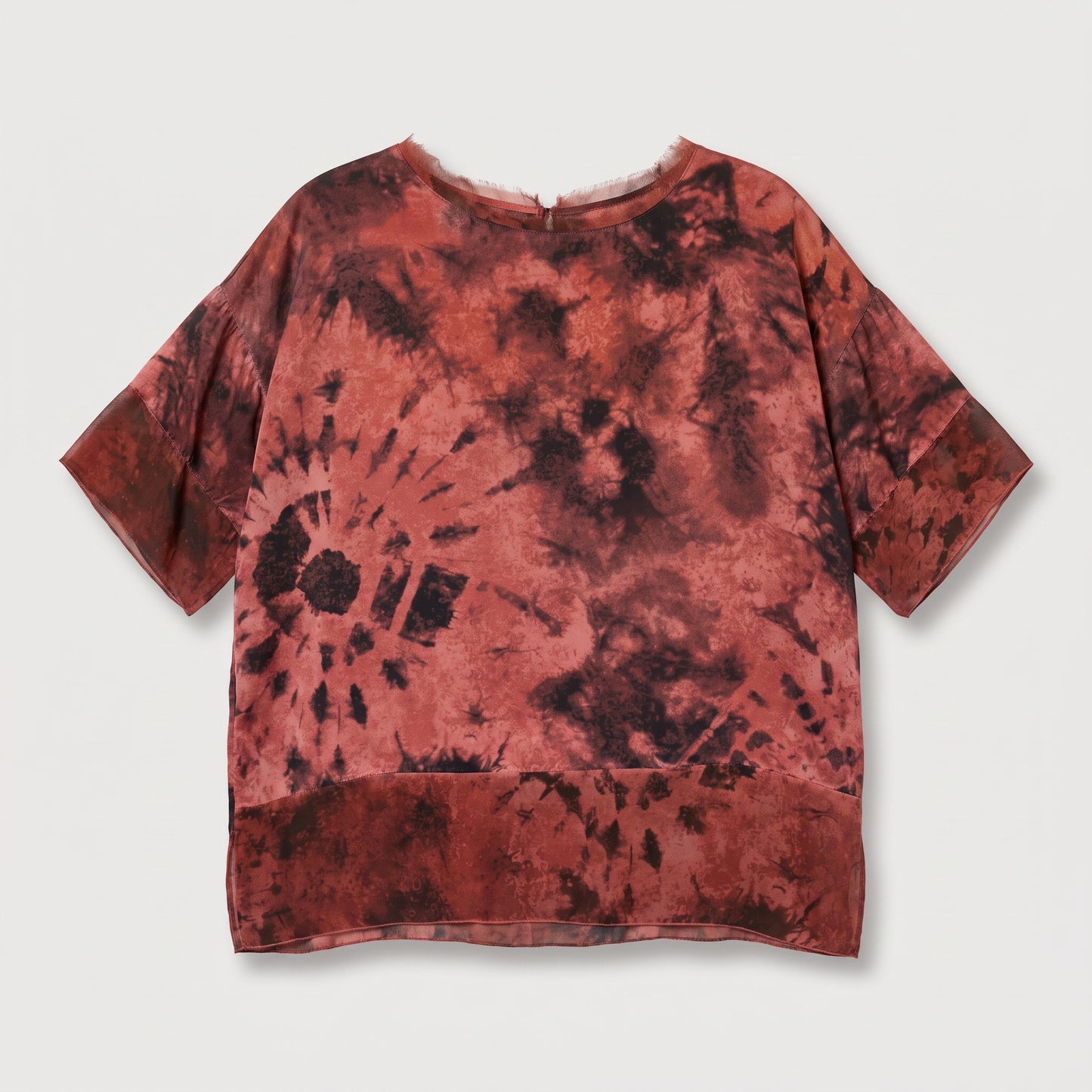 Abstract Tie-Dye Silk Blouse