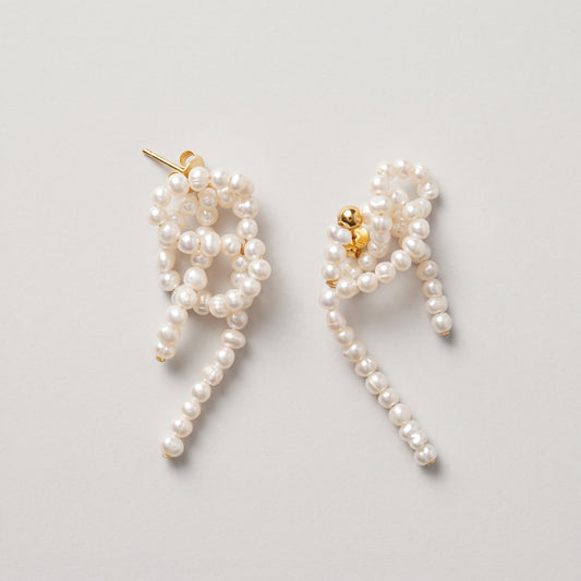 Sculptural Pearl Drop Earrings
