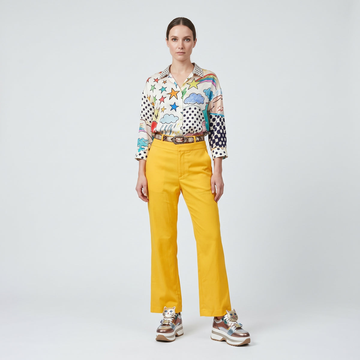 Vibrant Yellow Tailored Trousers