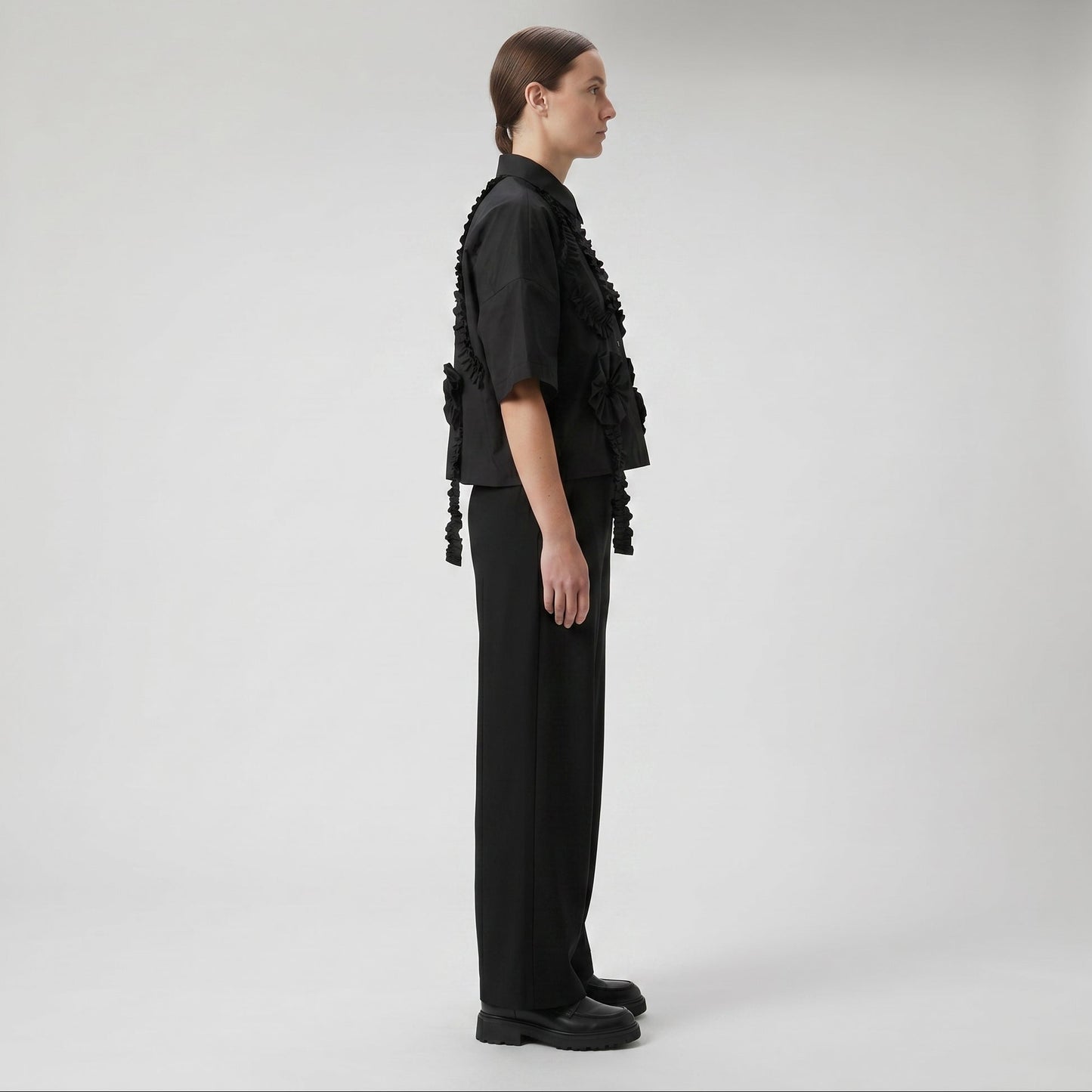 Ruffled Statement Cotton Shirt