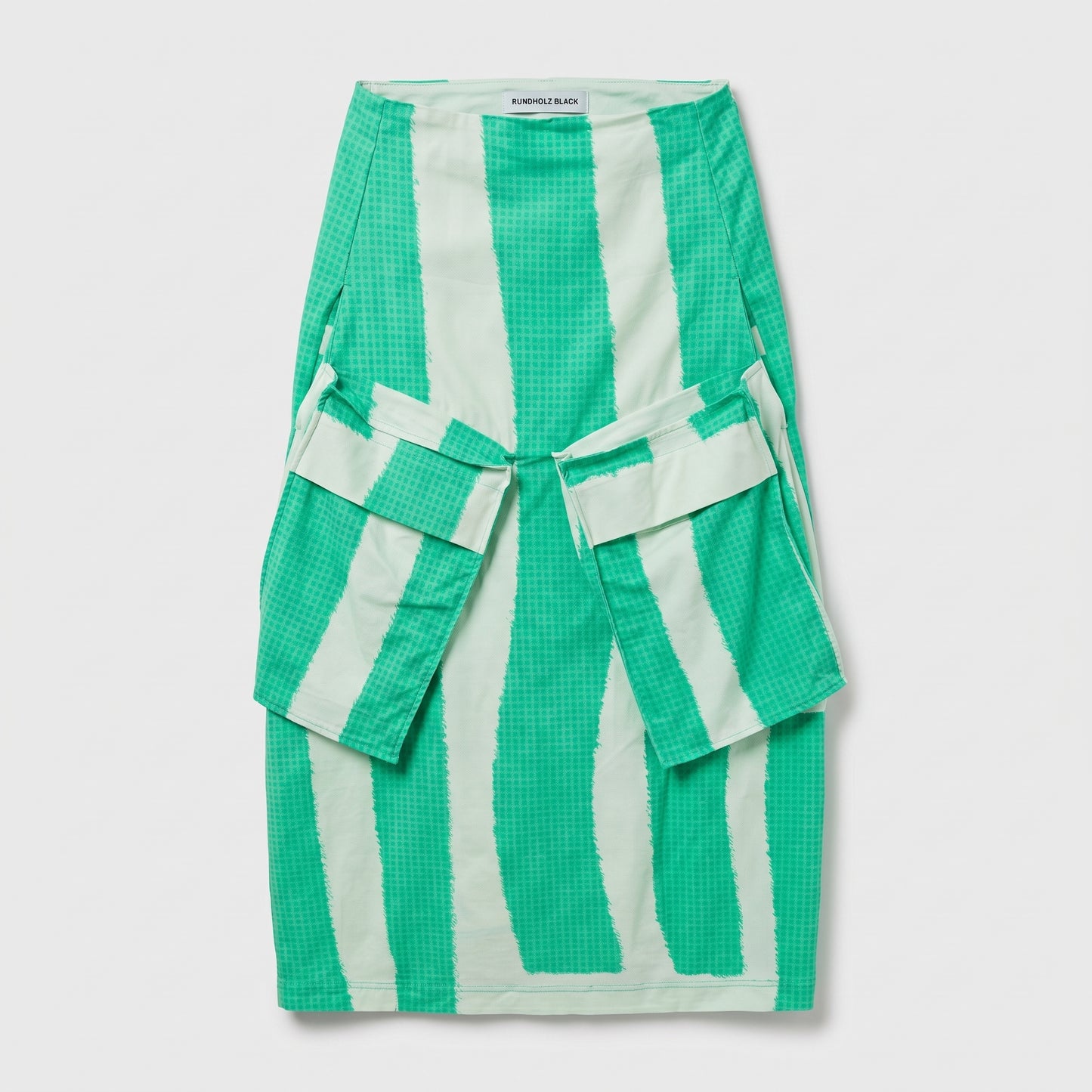 Striped Utility Cargo Midi Skirt