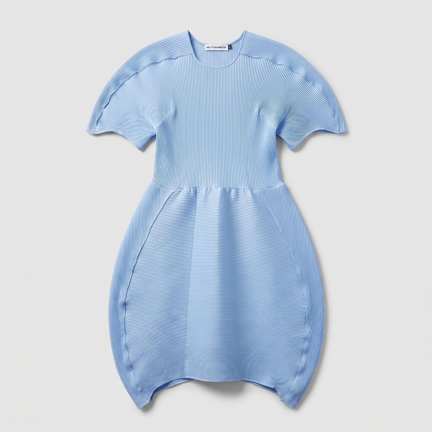 Sculptural Pleated Knit Dress