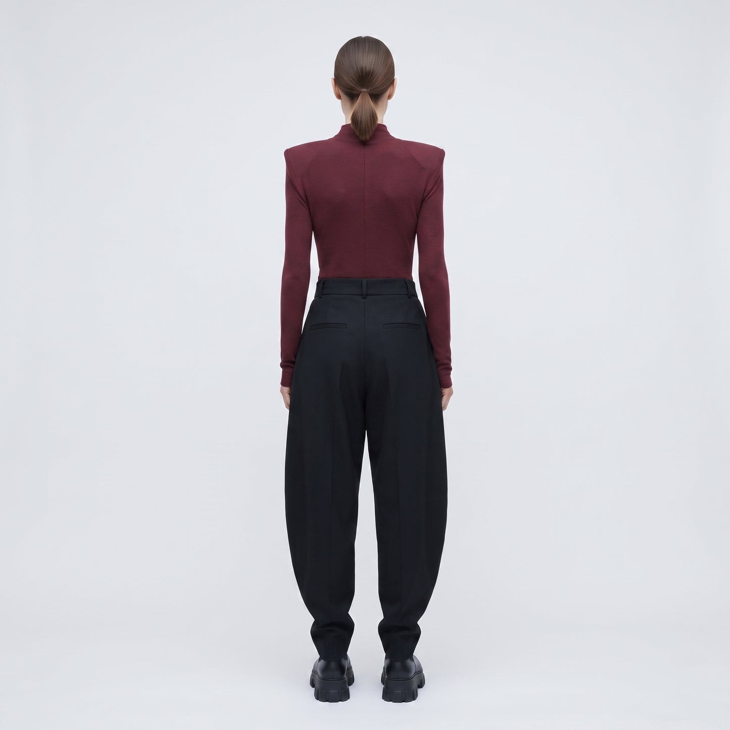 Structured Shoulder Mock Neck Top