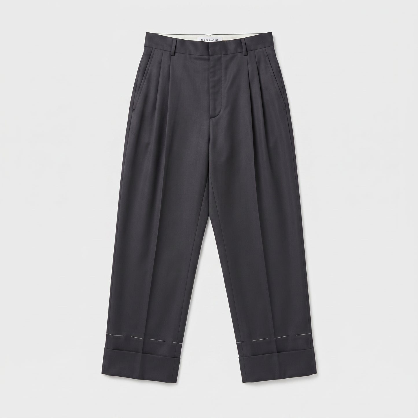 Tailored Charcoal Pleated Trousers