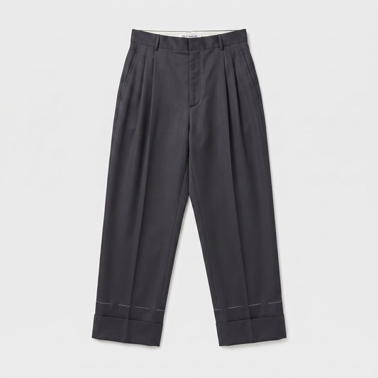 Tailored Charcoal Pleated Trousers