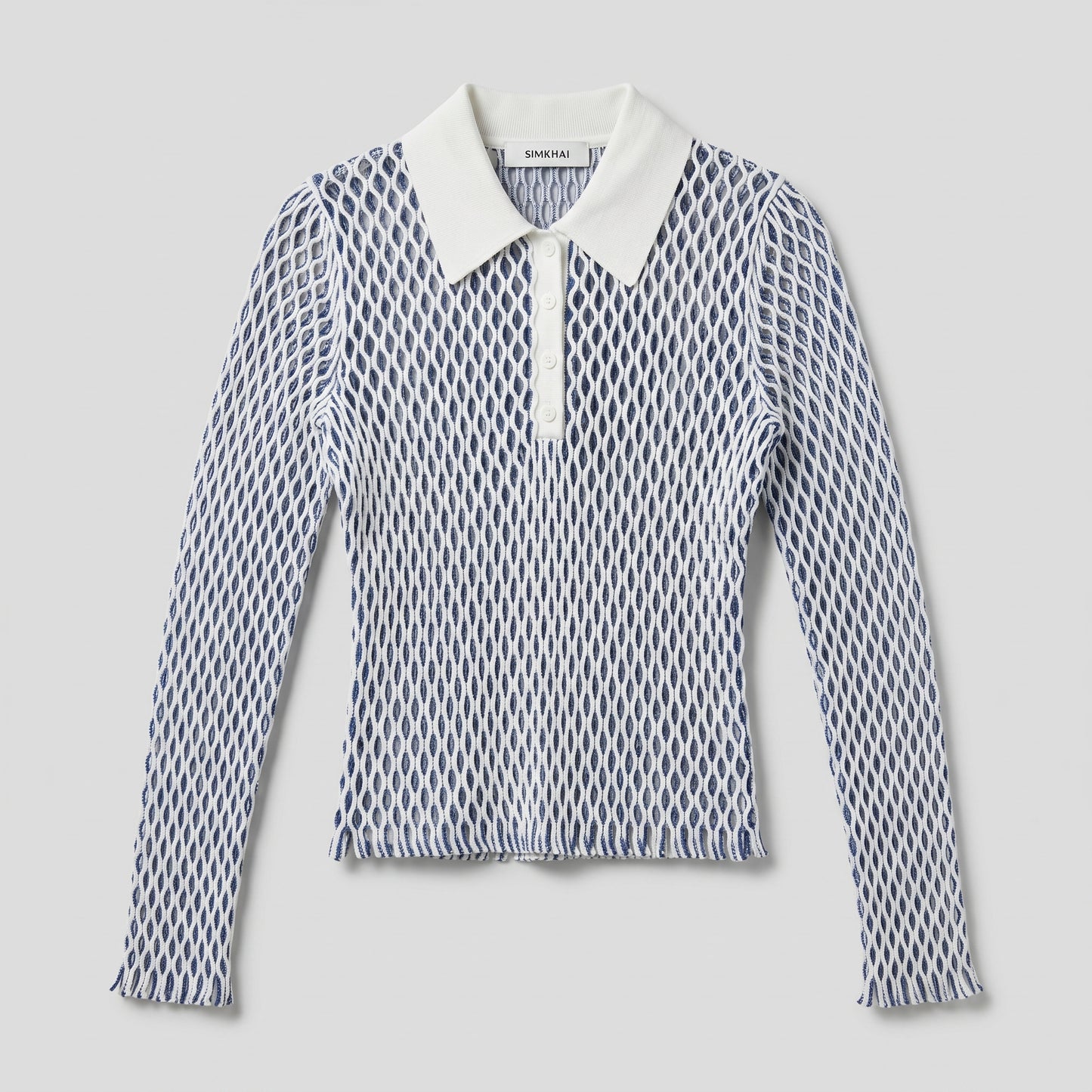 Open Knit Polo Top