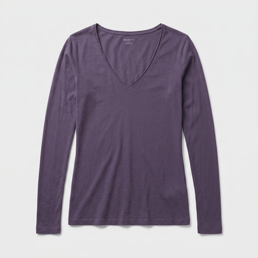 Classic Purple V-Neck Top