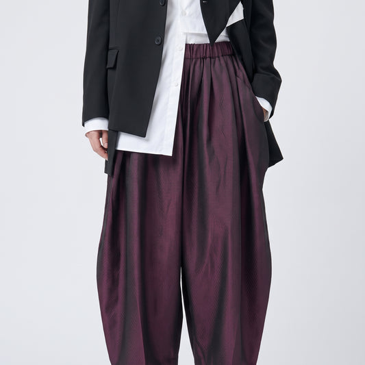 Pleated Plum Barrel Trousers