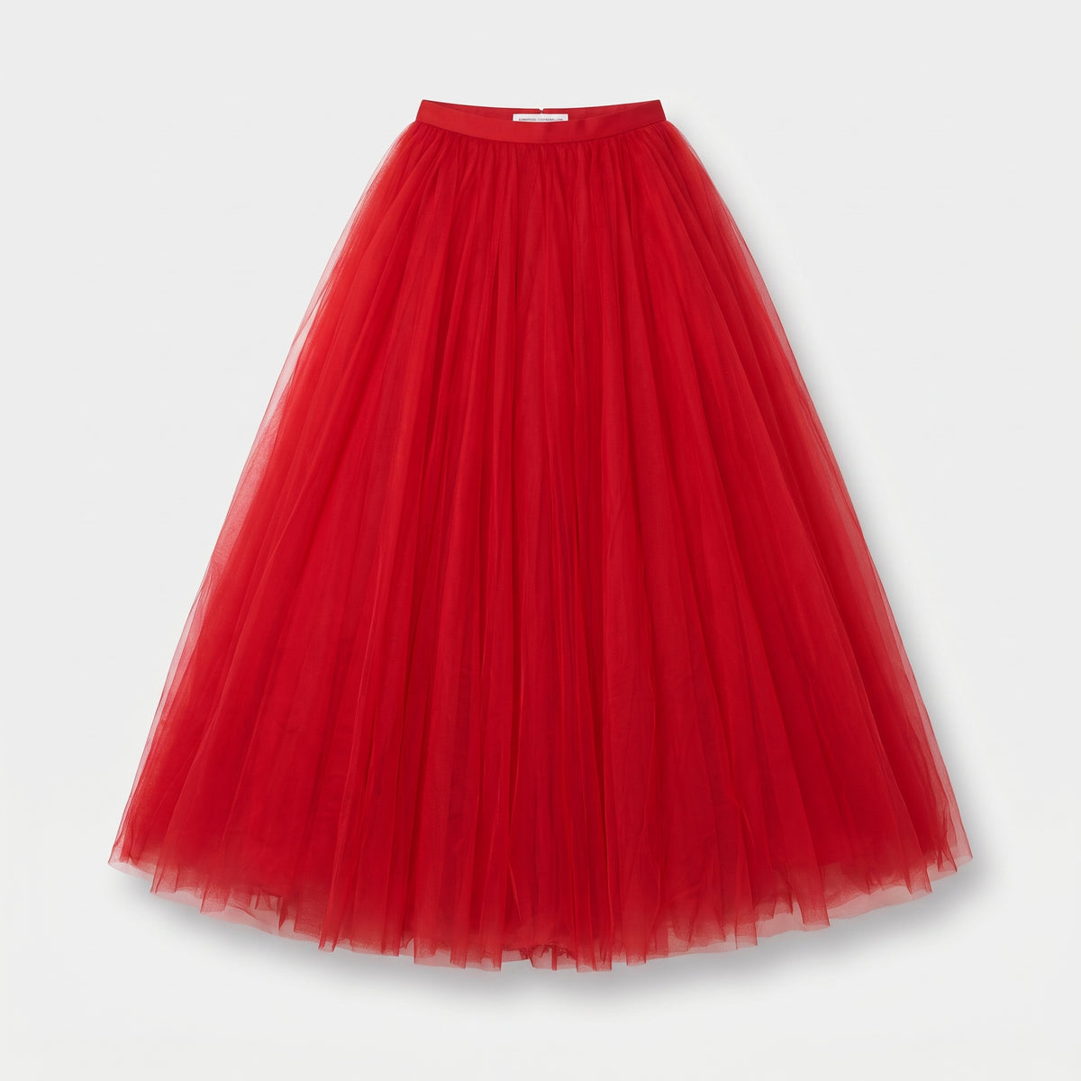 Voluminous Red Tulle Maxi Skirt
