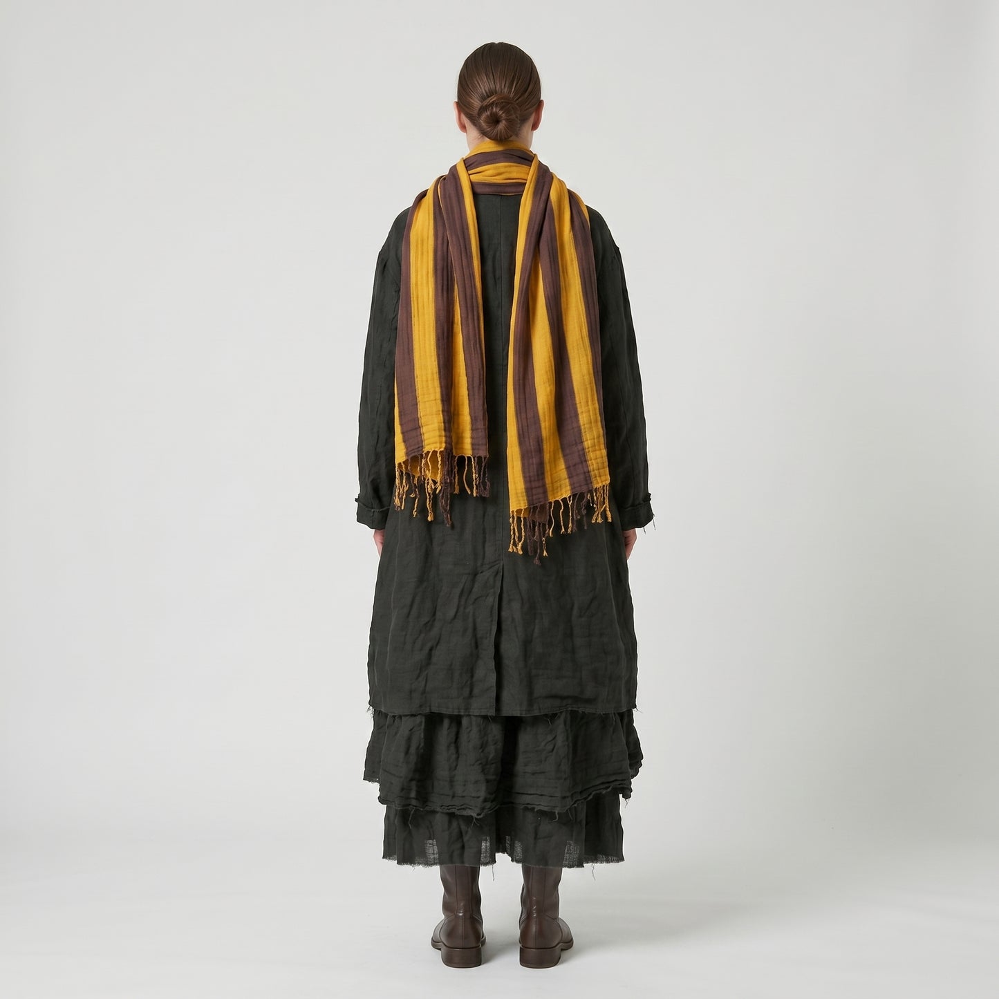 Striped Fringed Lightweight Scarf