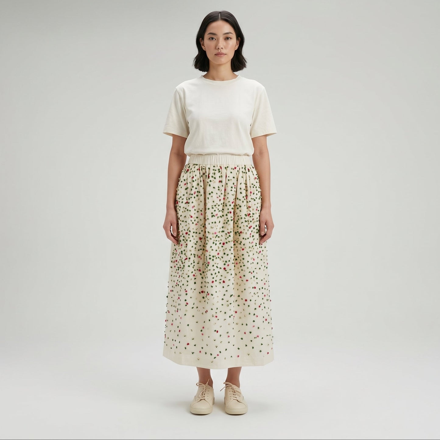 Floral Print Midi Skirt