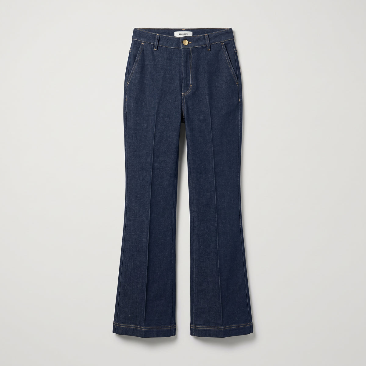 High-Rise Flared Dark Denim