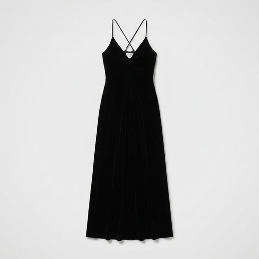 Black Velvet Slip Maxi Dress
