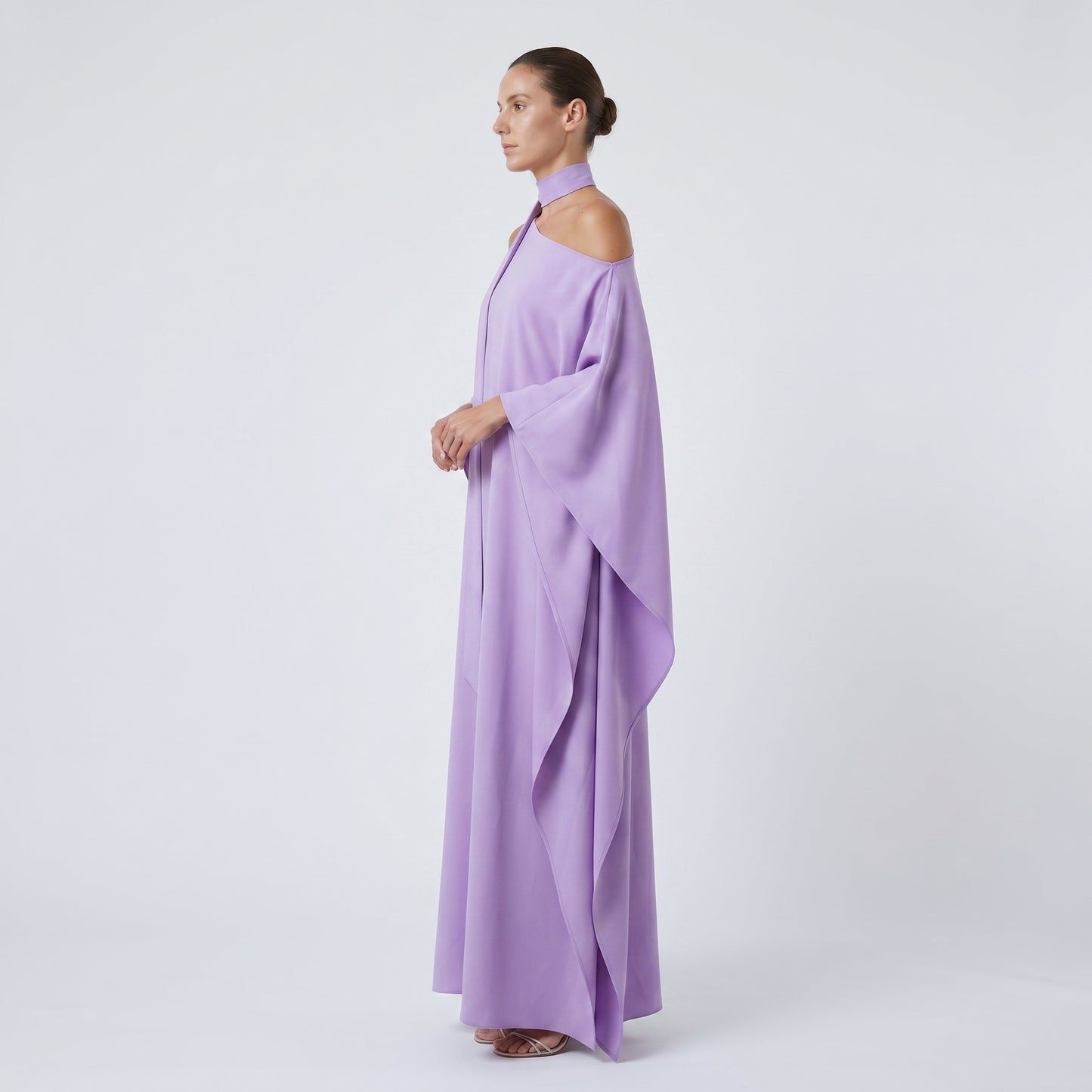 Asymmetric Draped Kaftan Dress