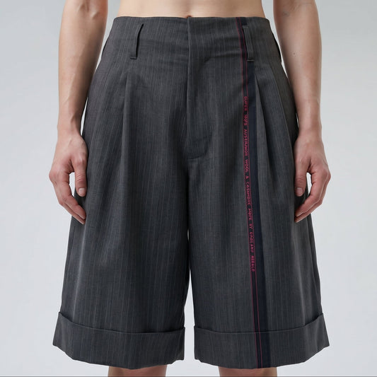 Tailored Pinstripe Wool Shorts