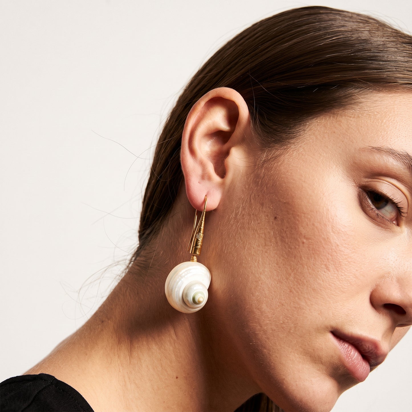 Iridescent Shell Drop Earrings