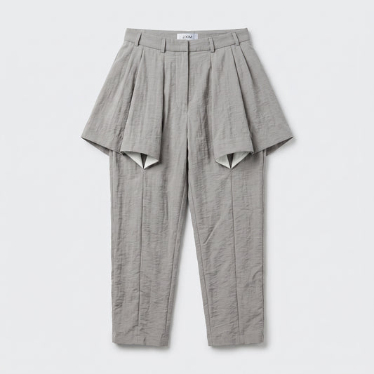 Architectural Grey Pleated Trousers