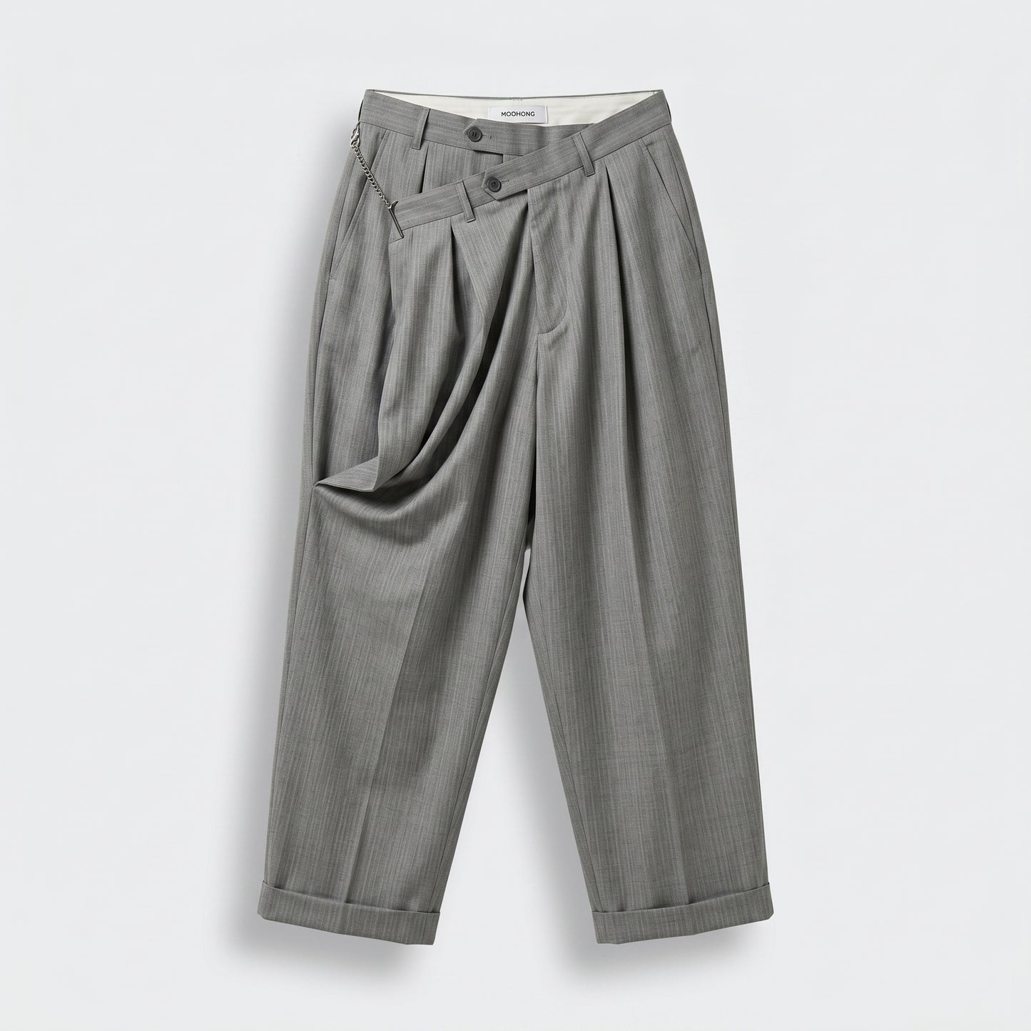 Asymmetric Tailored Pleated Trousers