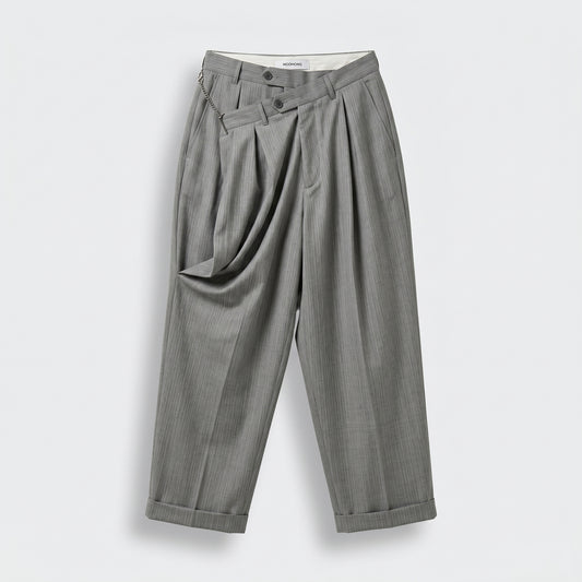 Asymmetric Tailored Pleated Trousers