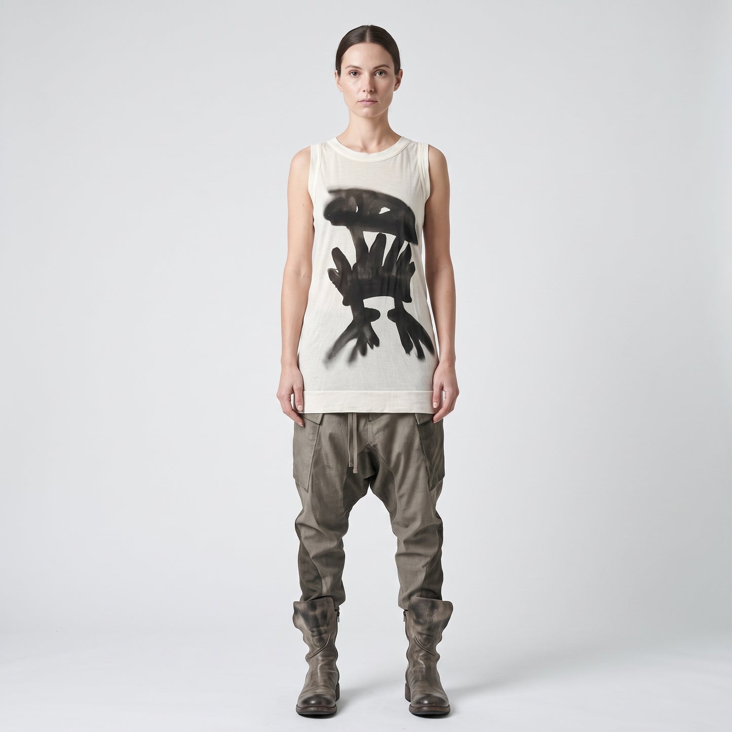Abstract Graphic Sleeveless Top