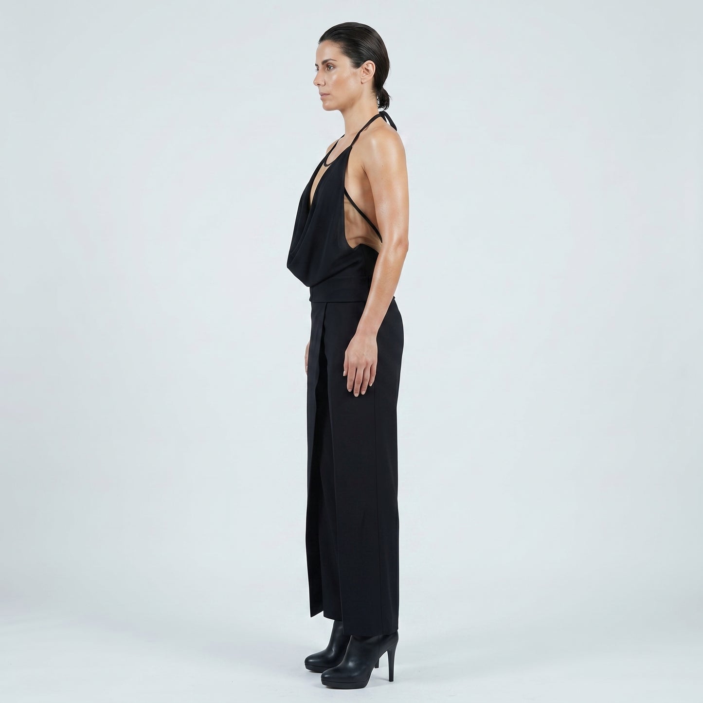 Draped Halter Illusion Top