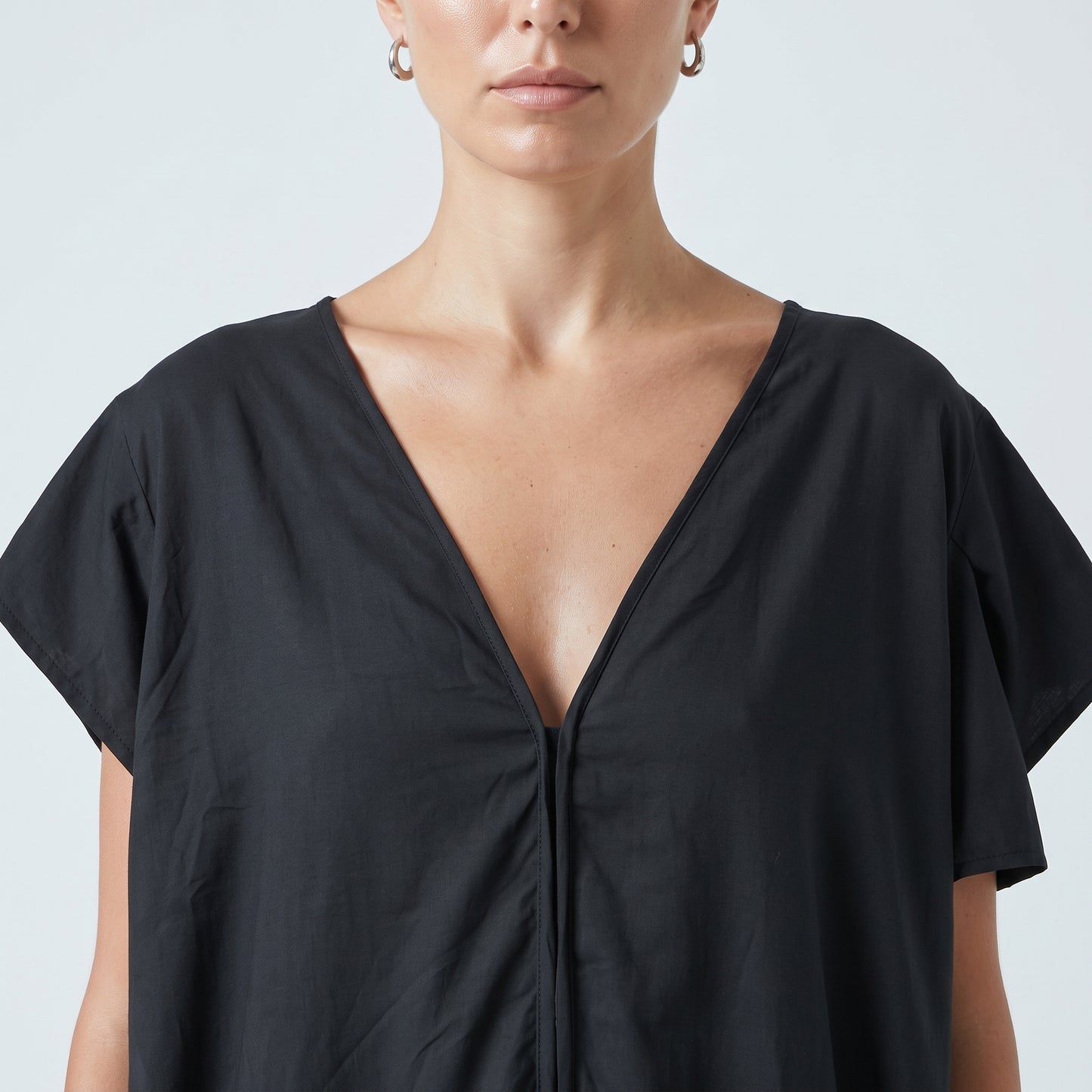 Minimalist V-Neck Shift Dress