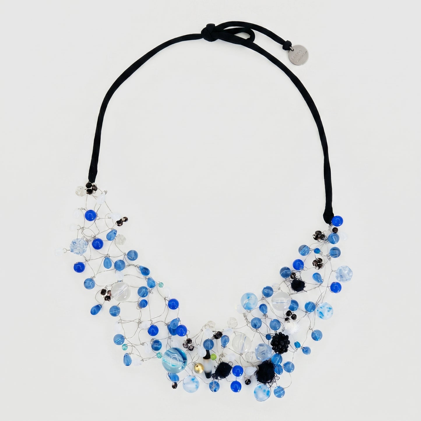 Artisanal Blue Beaded Statement Necklace