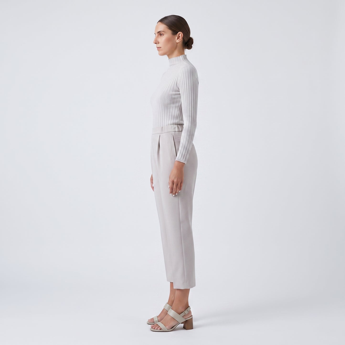 Tailored High-Waisted Elastic Trousers