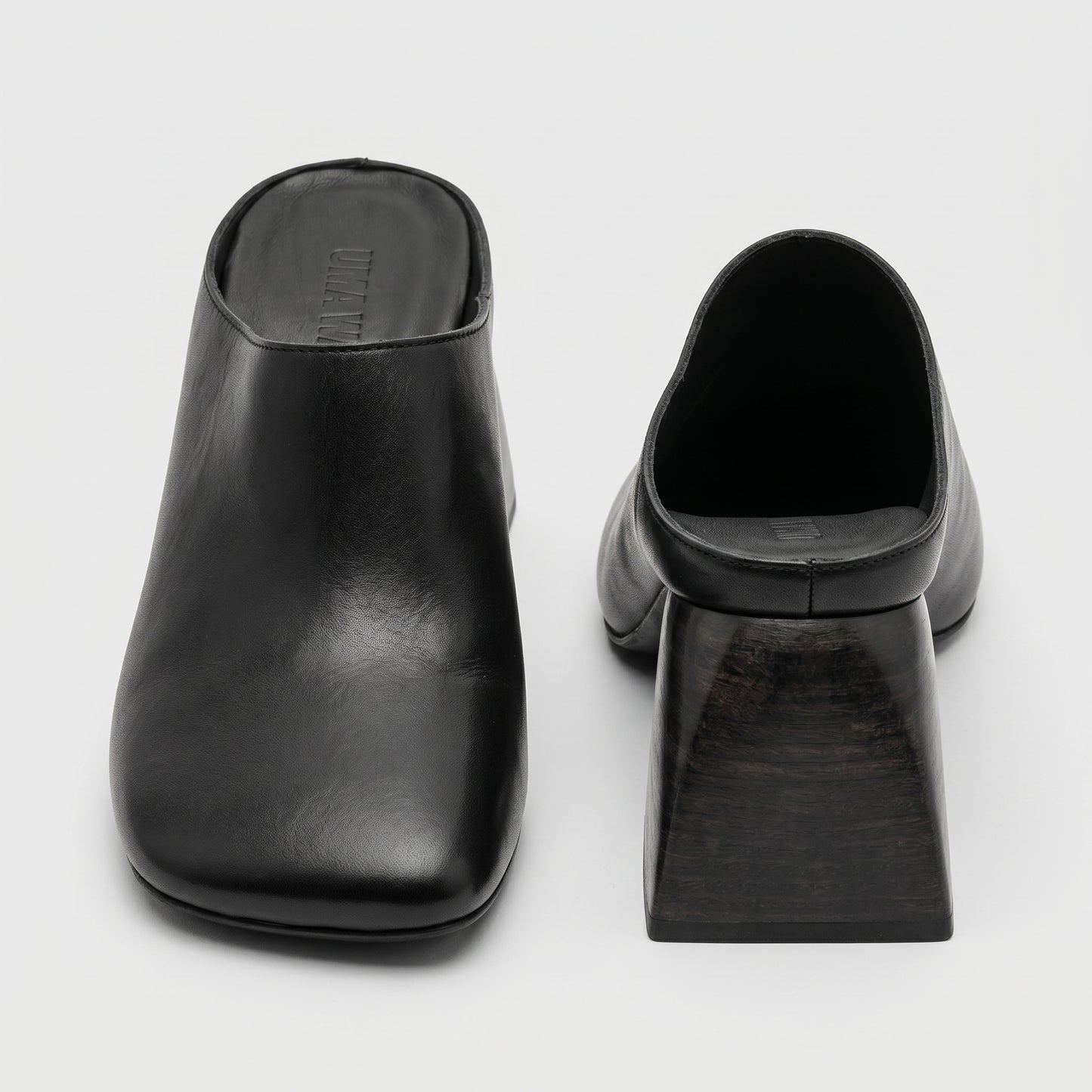 Sculptural Leather Block Mule