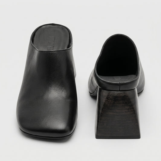 Sculptural Leather Block Mule